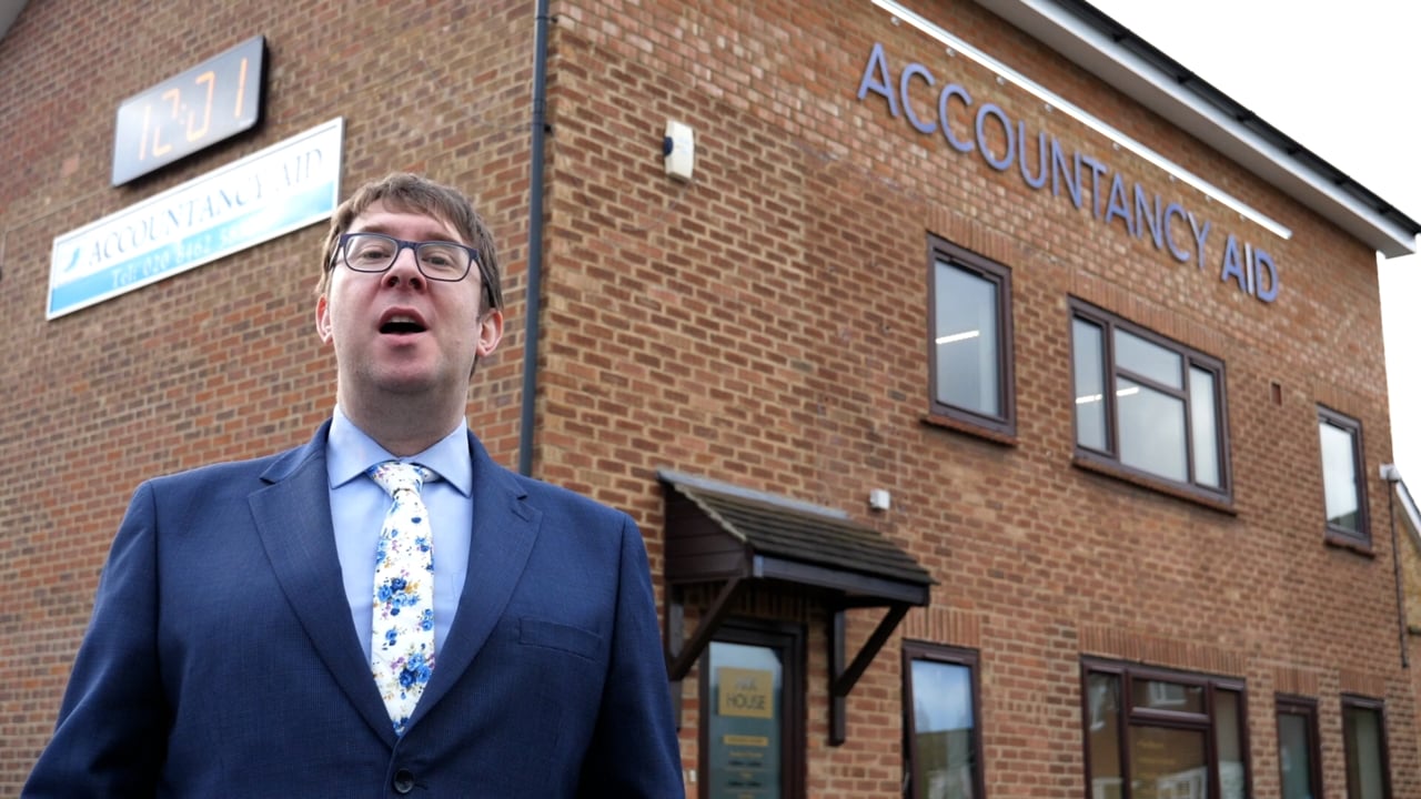 Matt outside the Accountancy Aid office in Bromley